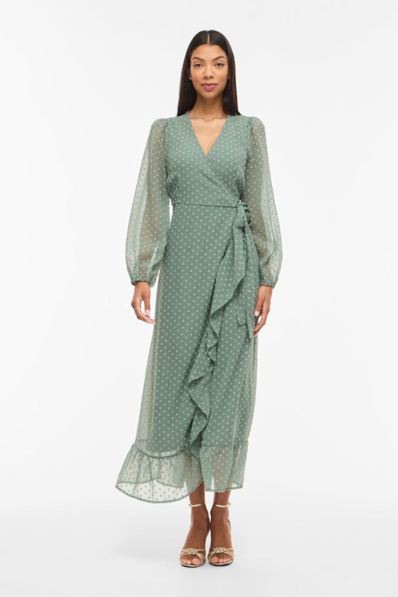 Vila Vestido comprido midi de plumeti