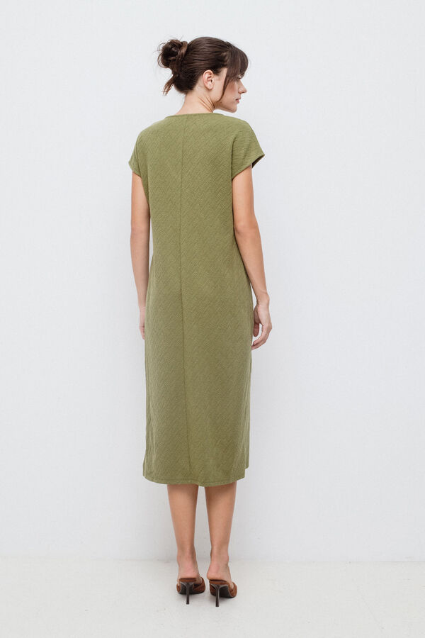 Vila Vestido midi de manga curta Verde