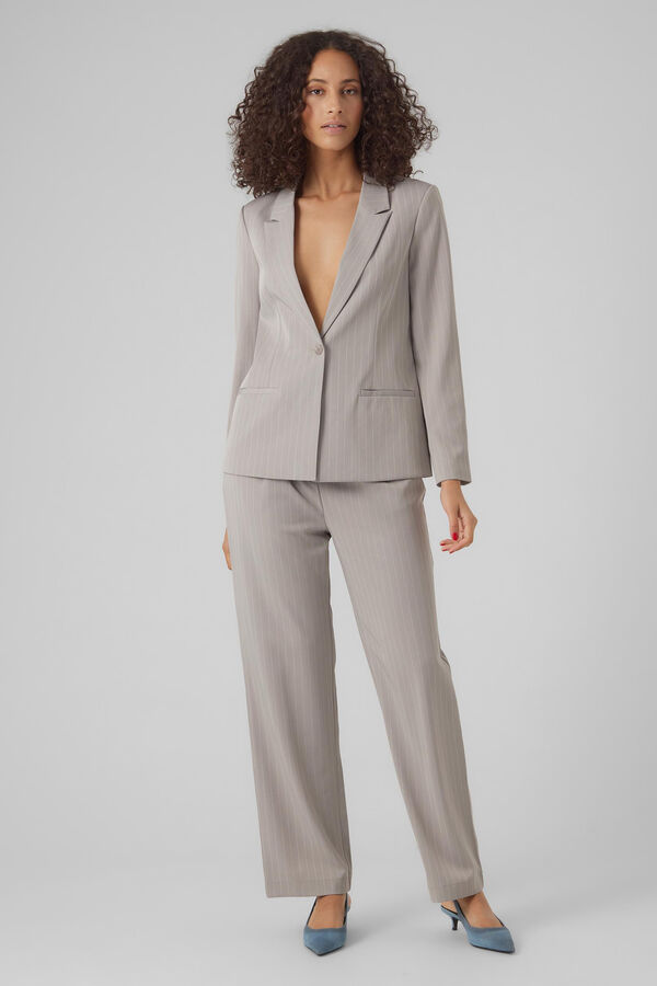 Vero Moda Blazer Slim estampado às riscas Cinzento