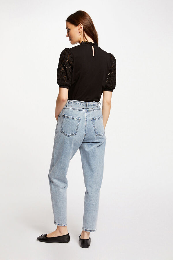 Morgan Camiseta manga corta bordada Negro