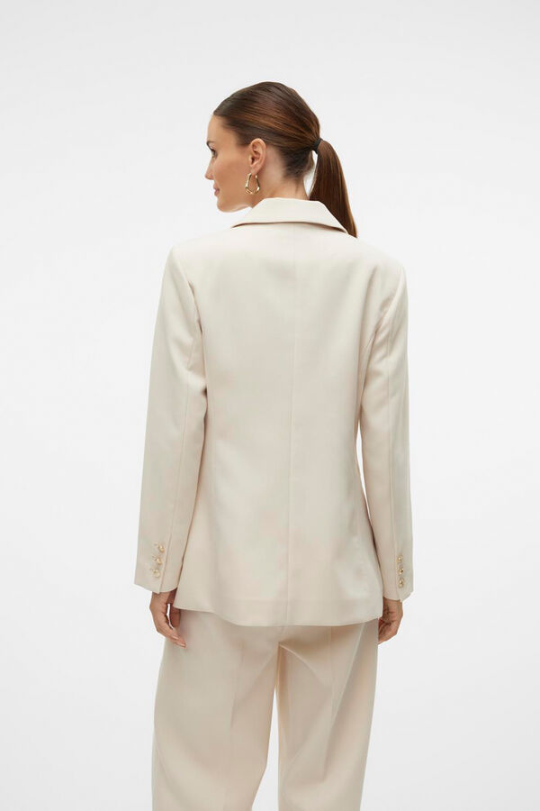 Vero Moda Blazer larga doble botonadura Gris
