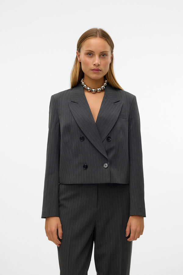 Vero Moda Blazer curto riscas Cinzento