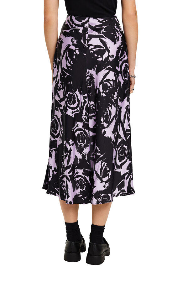 Esprit Saia midi viscose estampada Multicolorido