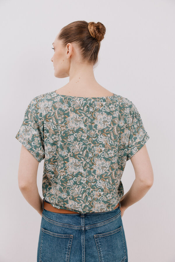 Cortefiel Top pico estampada Multicolor