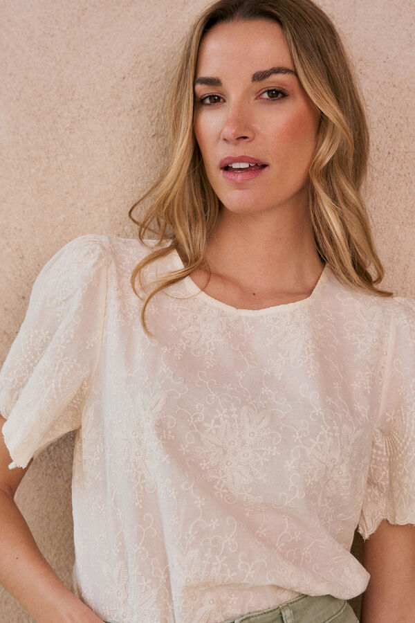 Polín Et Moi Blusa bordada Claire Tostado