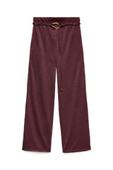 Vero Moda Pantal&oacute;n largo de punto detalle hebilla Morado