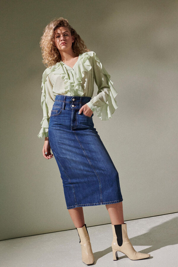 Falda Midi Falda Vaquera Cortefiel Falda Vaquera Midi Rebajas En