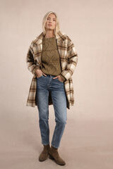 Molly Bracken Abrigo de manga larga con cuello solapa Beige