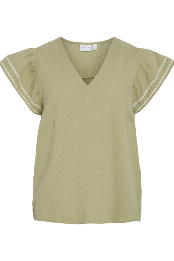 Vila Blusa com bordado étnico Verde