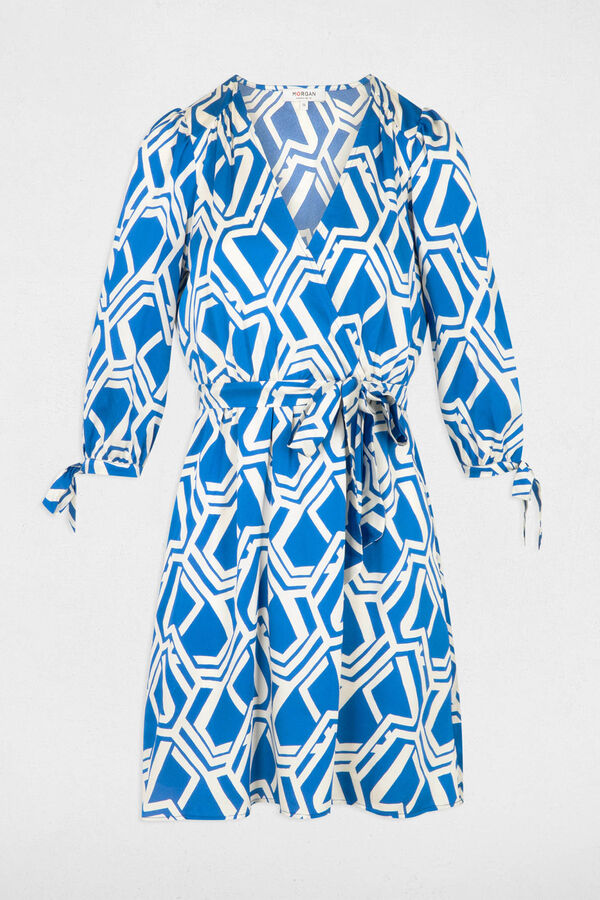 Morgan Vestido curto estampado Azul