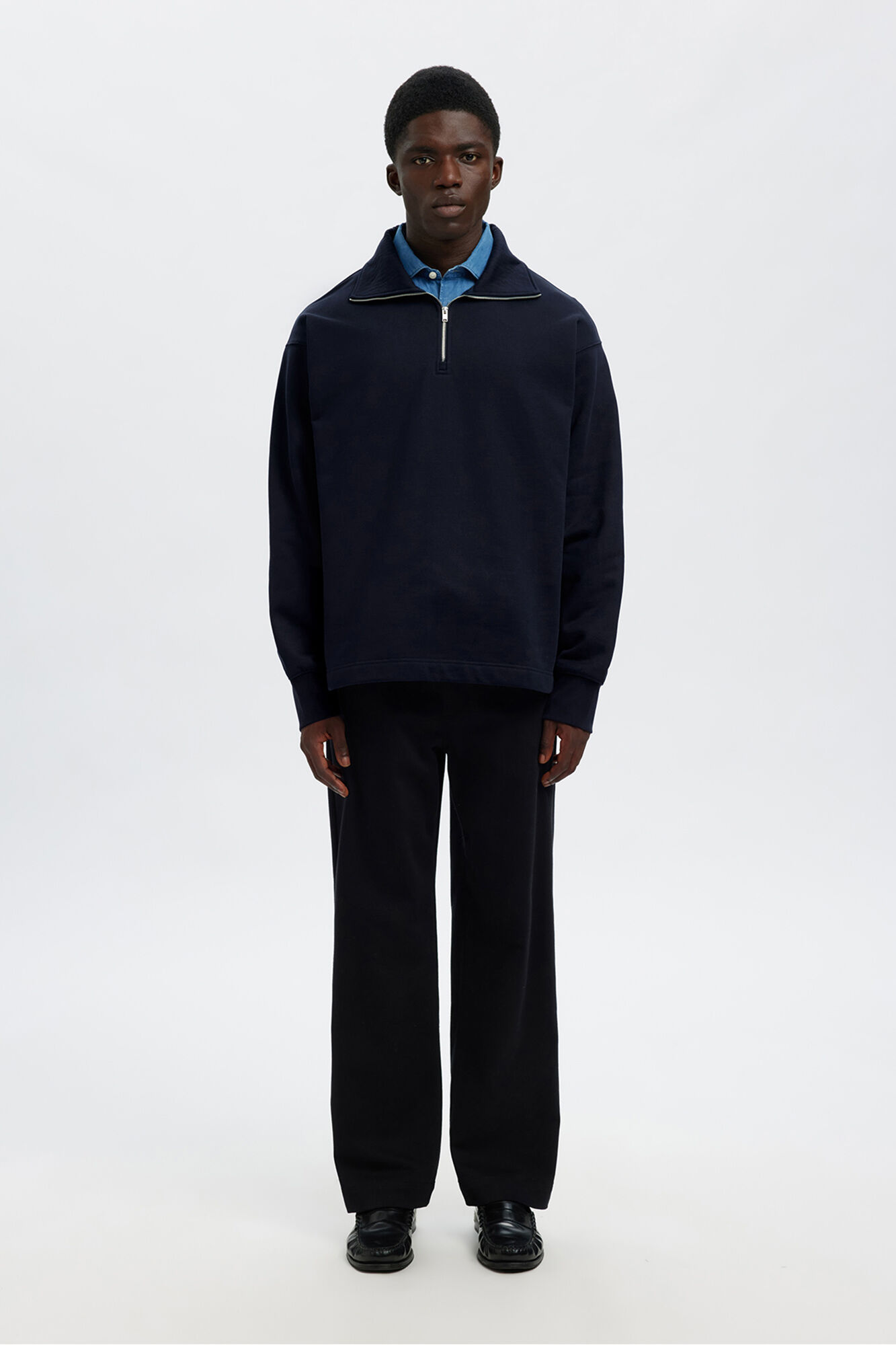 Selected Sweatshirt 100% algod&atilde;o org&acirc;nico com meia fecho-&eacute;clair 