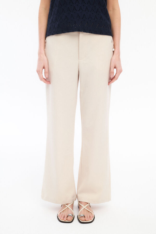 Vila Calças compridas com botões laterais Cinzento