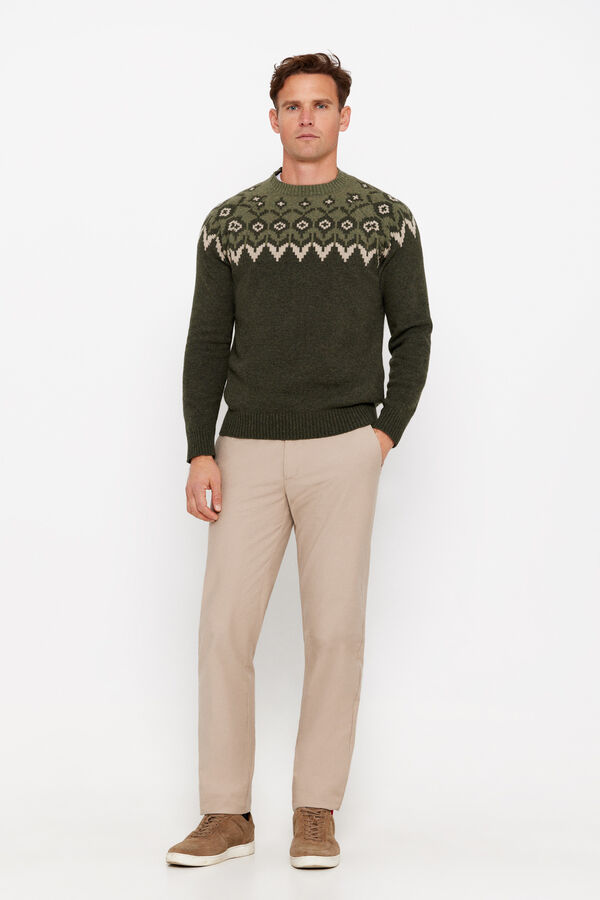 Cortefiel Jersey estampado navidad Verde