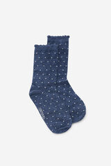 Cortefiel Calcetines largos mini topos Azul marino