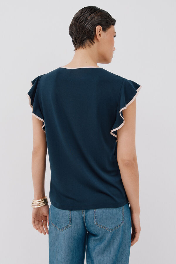 Cortefiel Top de punto l&aacute;grima Azul marino