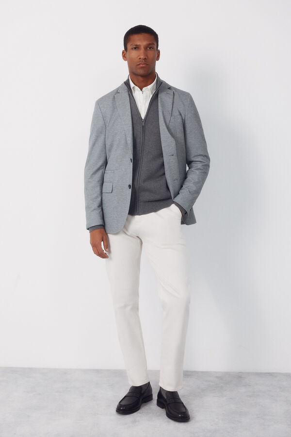 Cortefiel Blazer de malha Cinzento