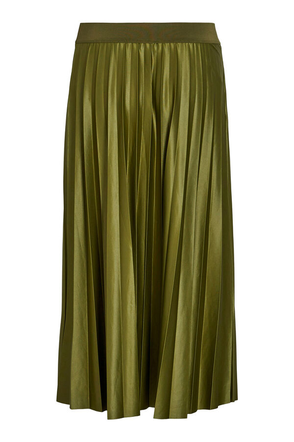 Vila Falda midi plisada Verde oscuro