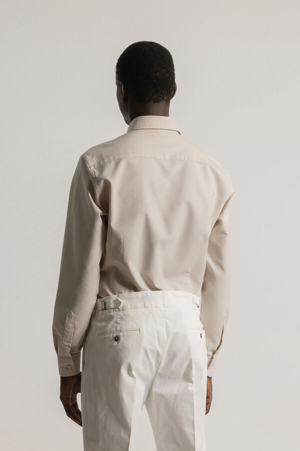 PuroEGO Camisa oxford slim fit Beige