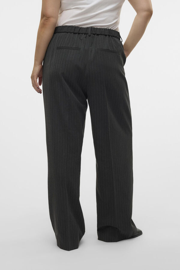 Vero Moda Curve Calça de terno riscas plus size Cinzento