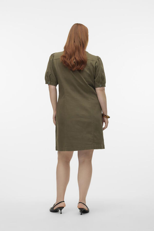 Vero Moda Curve Vestido corto denim talla grande Kaki