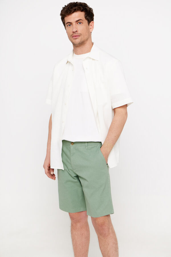 Cortefiel Bermudas chinos estampadas Verde