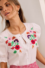 Pol&iacute;n Et Moi Camisa con bordado Elsa Blanco