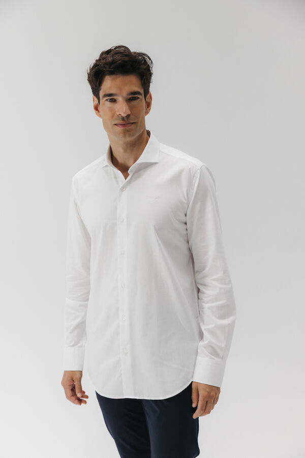 elPulpo Camisa vestir oxford royal Blanco