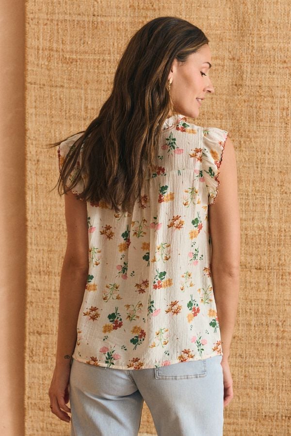 Pol&iacute;n Et Moi Camisa de flores Liana Impress&atilde;o