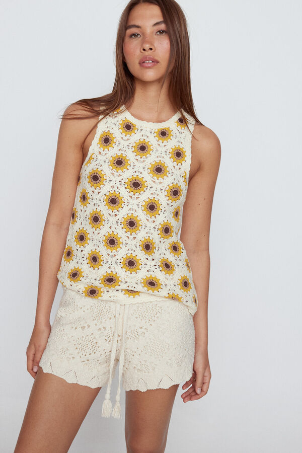 Slowlove Top crochet desenho Multicolorido