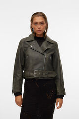 Vero Moda Cazadora efecto piel Marr&oacute;n
