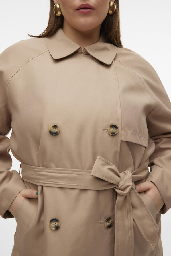 Vero Moda Curve Gabardina larga talla grande Verde