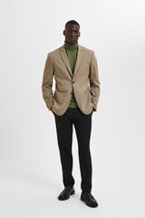 Selected Blazer slim fit elaborado com materiais reciclados Castanho