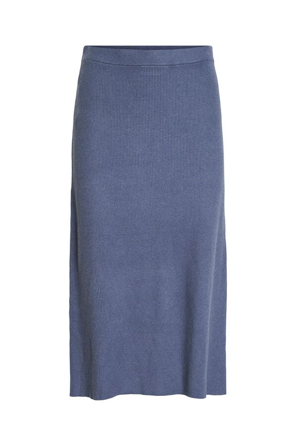 Vila Saia midi de malha malha Azul