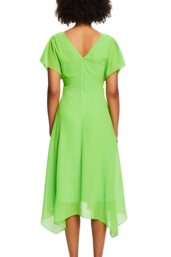 Esprit Vestido largo monocolor bajo irregular Verde