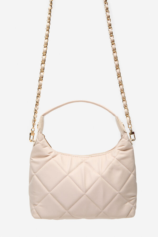 Cortefiel Bolso hombro nylon Marfil