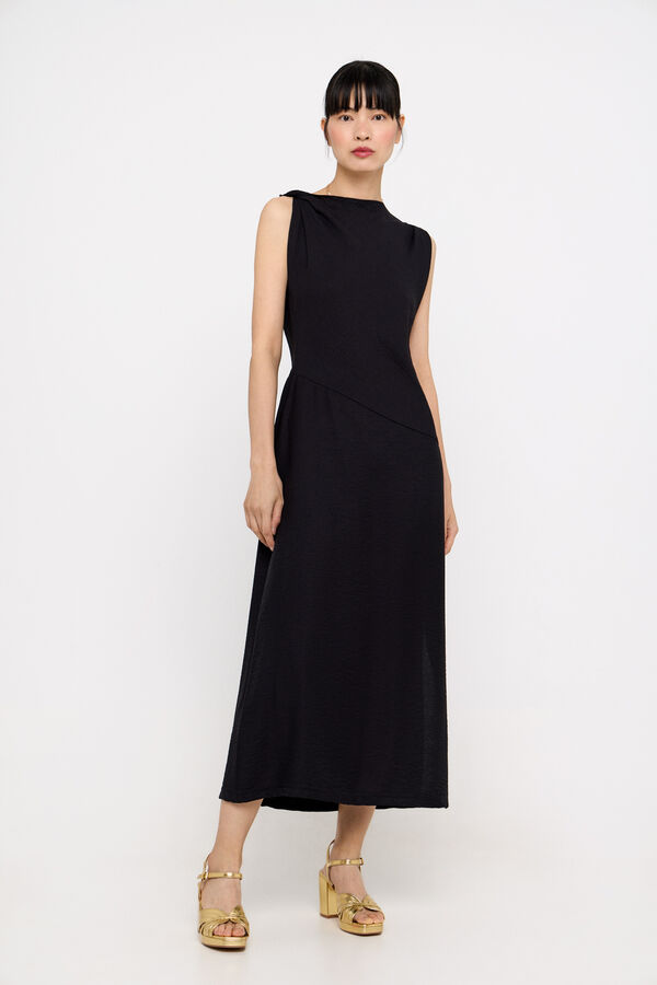 Cortefiel Vestido detalle nudo Negro
