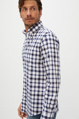 Cortefiel Camisa de xadrez de algodão orgânico extra suave Azul