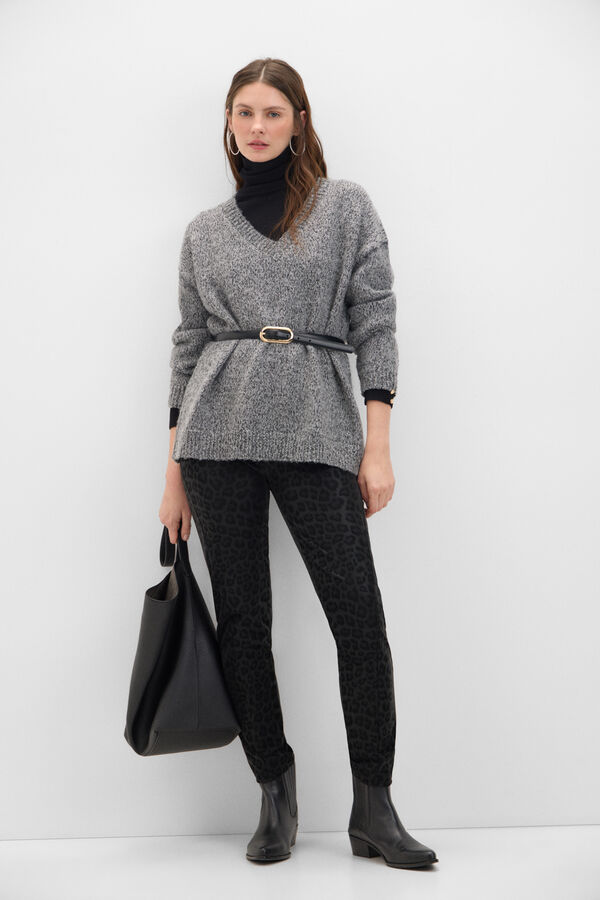 Cortefiel Legging de fantas&iacute;a efecto serpiente Negro