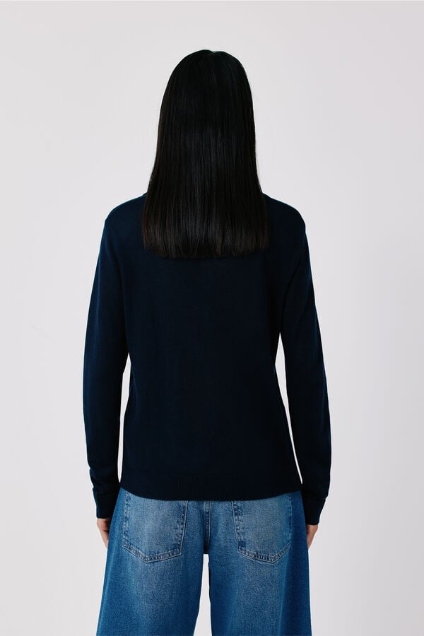 Cortefiel Polo de malha fina Azul
