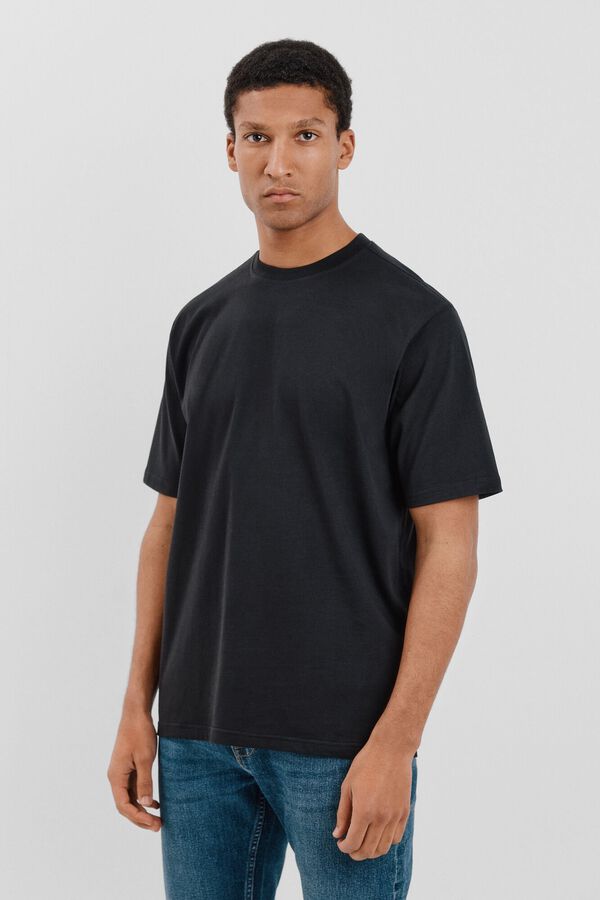 Cortefiel T-shirt b&aacute;sica Preto