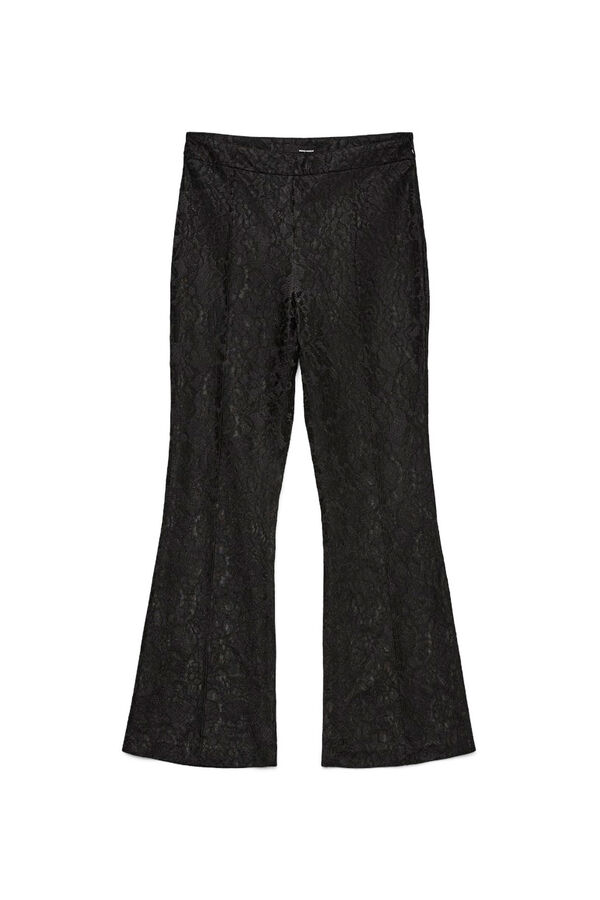 Vero Moda Pantal&oacute;n acampanado efecto encaje Negro
