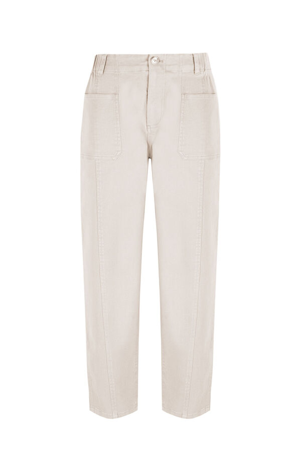 Slowlove Calça cargo larga Ecru