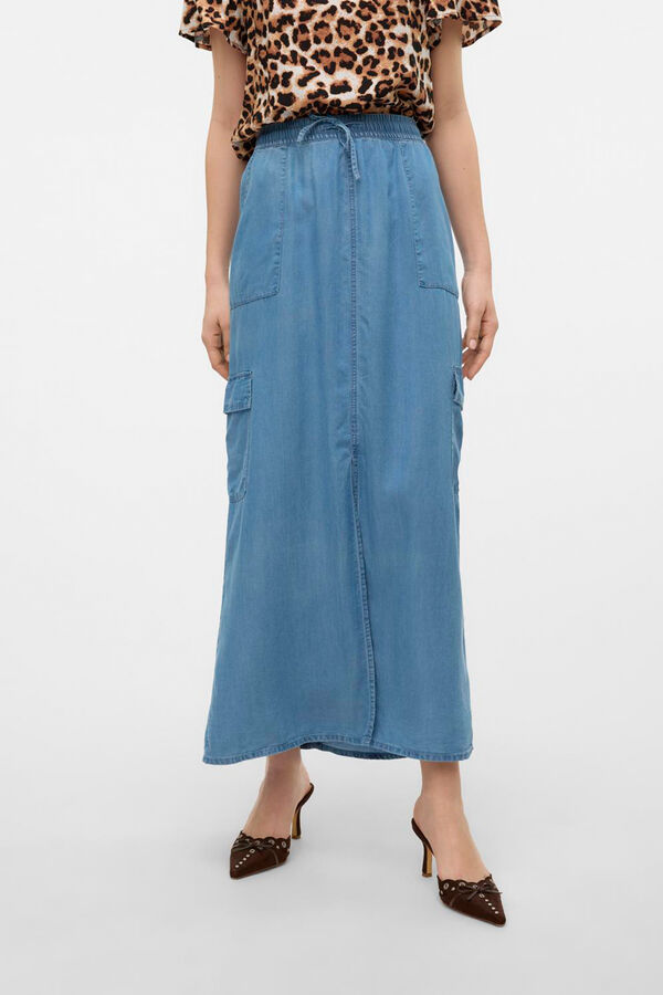 Vero Moda Saia comprida cargo  Azul