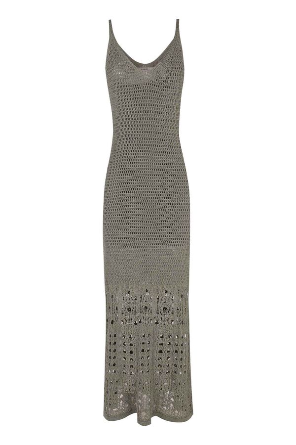 Slowlove Vestido punto tirantes Verde oscuro