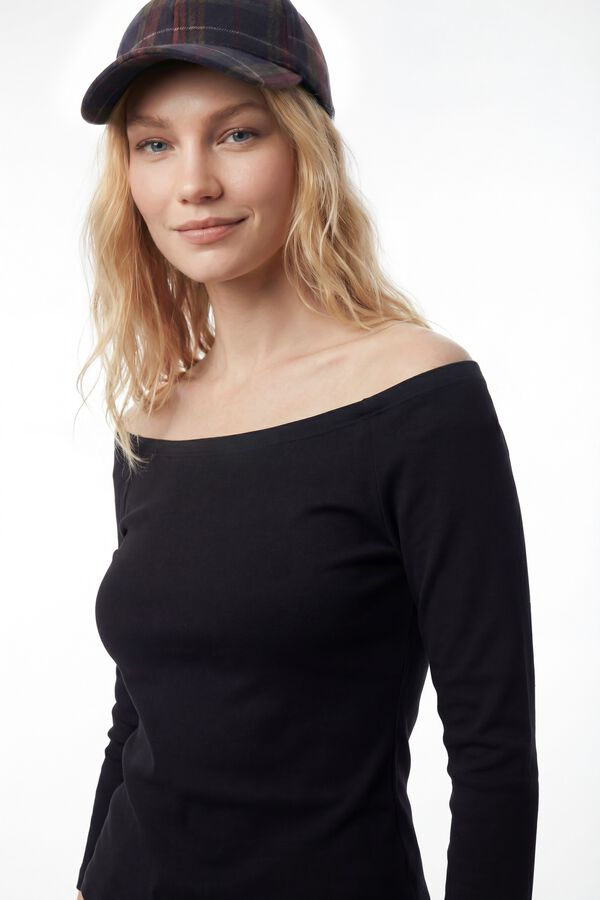 Vero Moda Camiseta de algod&atilde;o com manga 7/8 Preto