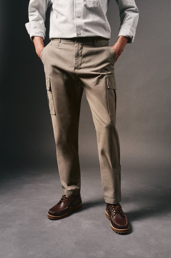 OOTO Cal&ccedil;as cargo slim fit Verde