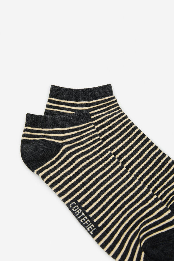 Cortefiel Meias curtas riscas  Cinzento
