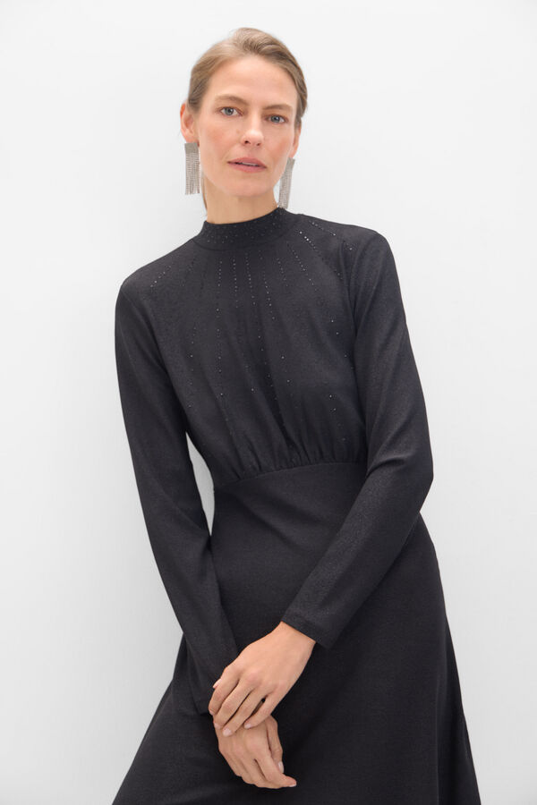 Cortefiel Vestido en tejido de punto Negro