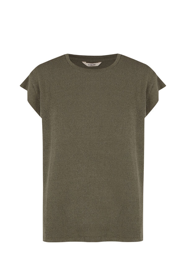 Slowlove Camiseta estructura b&aacute;sica Kaki