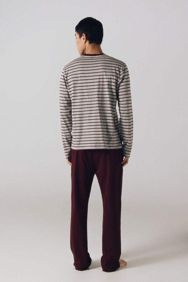 Cortefiel Set de pijama punto Granate